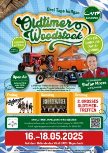OLDTIMER WOODSTOCK 2025 – Festival mit großer Oldtimer Ausstellung im Vital CAMP Bayerbach