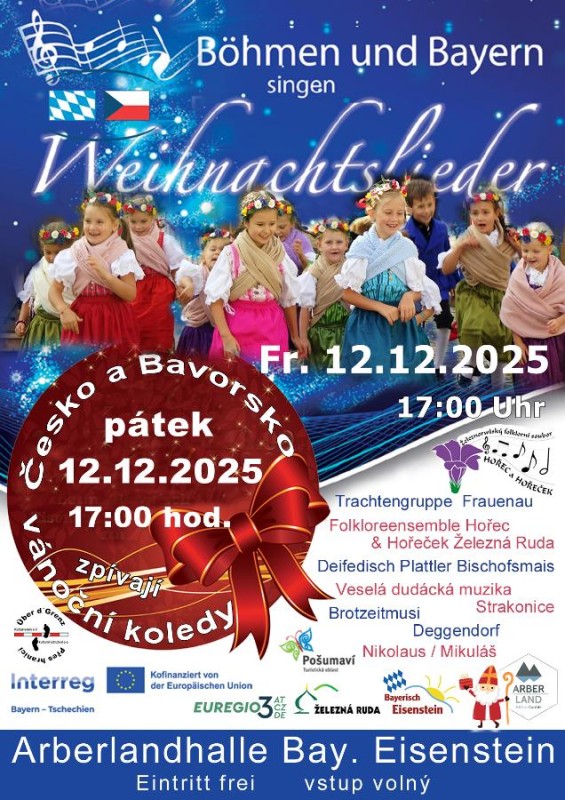 Flyer/Grafik zum Event: Böhmen und Bayern singen Weihnachtslieder am Fr., 12.12.2025 von 17:30 bis 19:30 Uhr