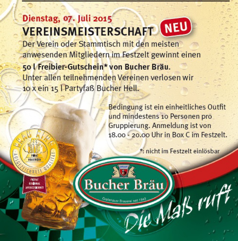 Flyer/Grafik zum Event: Vereinsmeisterschaft | Volksfest Grafenau am Di., 07.07.2015