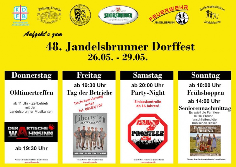Flyer/Grafik zum Event: Dorffest Jandelsbrunn am Do., 26.05.2022 - So., 29.05.2022