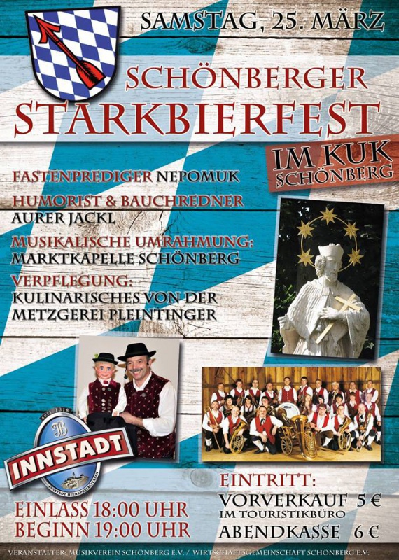 Flyer/Grafik zum Event: Starkbierfest in Schönberg am Sa., 25.03.2017 ab 18:00 Uhr