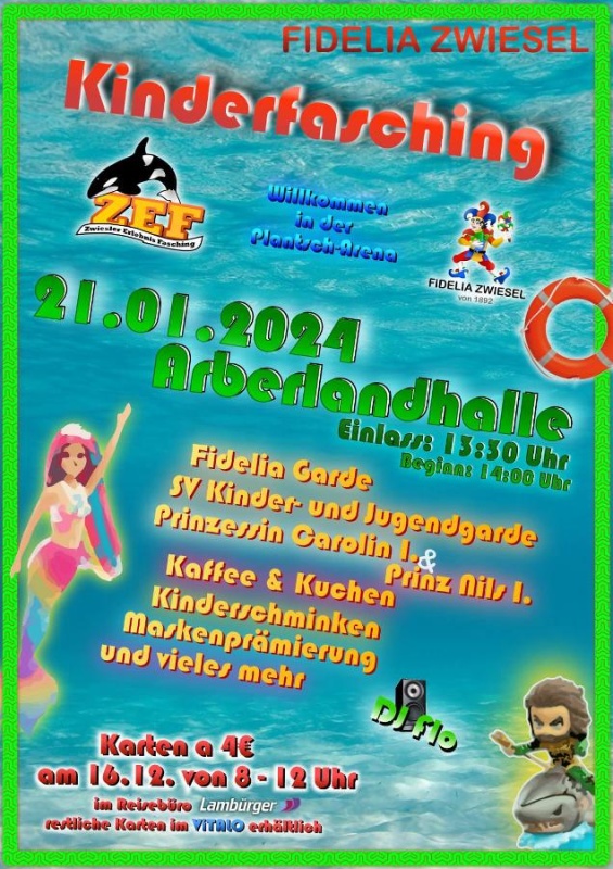 Flyer/Grafik zum Event: Fidelia- Faschingsball- Kinderfasching- Ausverkauft! am So., 21.01.2024 - So., 19.01.2025 von 13:30 bis 18:00 Uhr