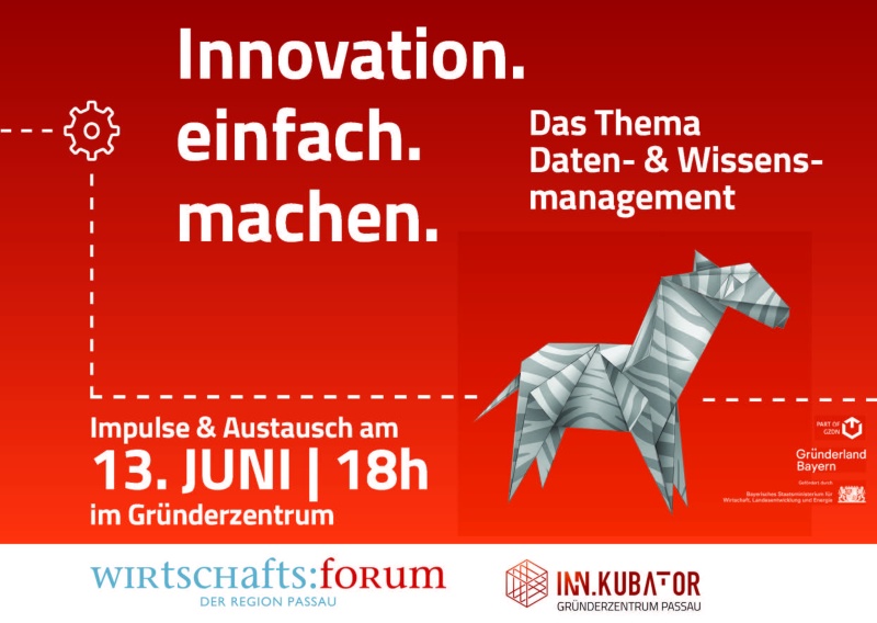 Flyer/Grafik zum Event: Daten- & Wissensmanagement am Do., 13.06.2024 ab 18:00 Uhr