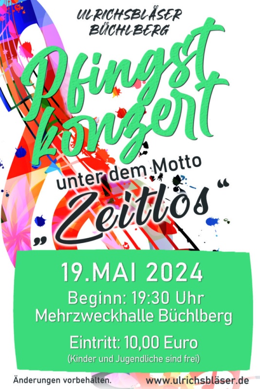 Flyer/Grafik zum Event: Pfingstkonzert Büchlberg am So., 19.05.2024 ab 19:30 Uhr