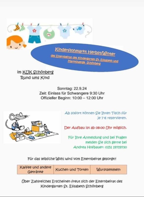 Flyer/Grafik zum Event: Kinderflohmarkt am Sonntag im KUK am Sa., 21.09.2024 - Sa., 05.10.2024