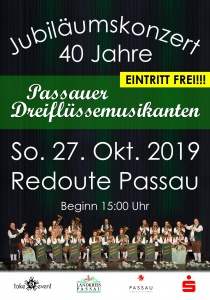 Jubiläumskonzert: 40 Jahre Passauer Dreiflüssemusikanten