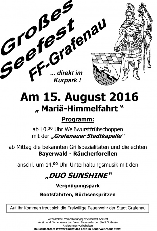 Flyer/Grafik zum Event: Seefest am Mo., 15.08.2016 ab 10:30 Uhr