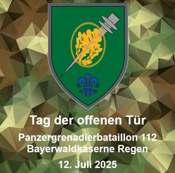 Flyer/Grafik zum Event: Tag der offenen Tür 2025 - Panzergrenadierbataillon 112 am Sa., 12.07.2025 von 10:00 bis 17:00 Uhr