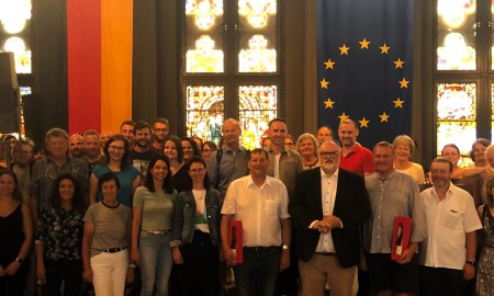 Oberbürgermeister Jürgen Dupper begrüßt  Gäste aus Frontenhausen