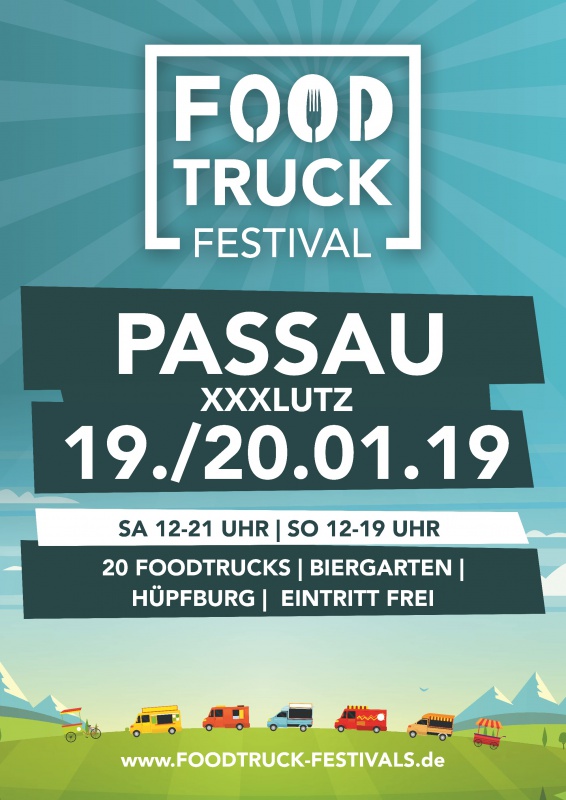 Flyer/Grafik zum Event: Foodtruck Festival Passau 2019 am Sa., 19.01.2019 - So., 20.01.2019 von 12:00 bis 21:00 Uhr