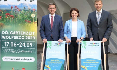 Zwei Gartenschauen werben mit einer grandiosen Aussicht Bayerische Landesgartenschau in Freyung – Gartenzeit Wolfsegg in Oberösterreich