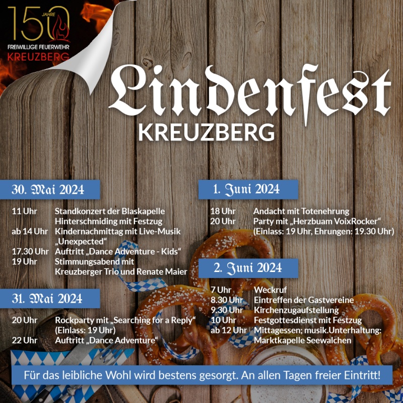 Flyer/Grafik zum Event: Lindenfest Kreuzberg 2024 am Do., 30.05.2024 - So., 02.06.2024