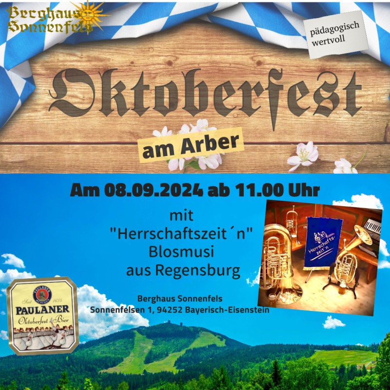 Flyer/Grafik zum Event: Oktoberfest am Arber am So., 08.09.2024