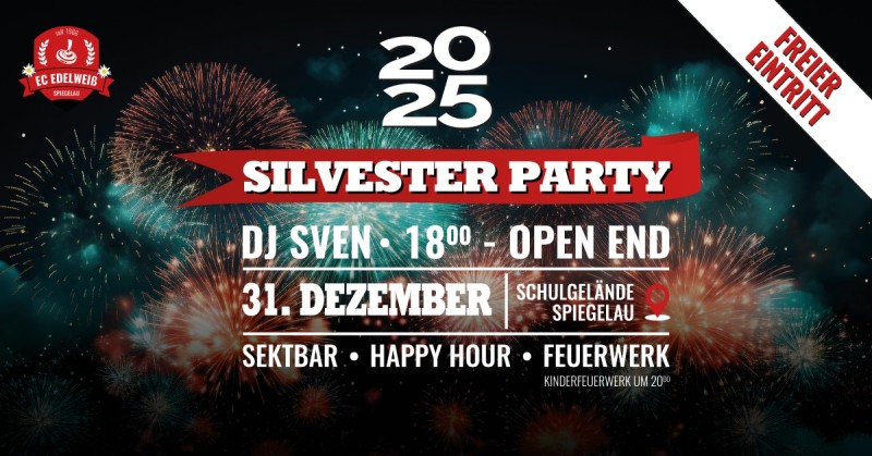 Flyer/Grafik zum Event: Silvesterparty 2024 in Spiegelau am Di., 31.12.2024 ab 18:00 Uhr