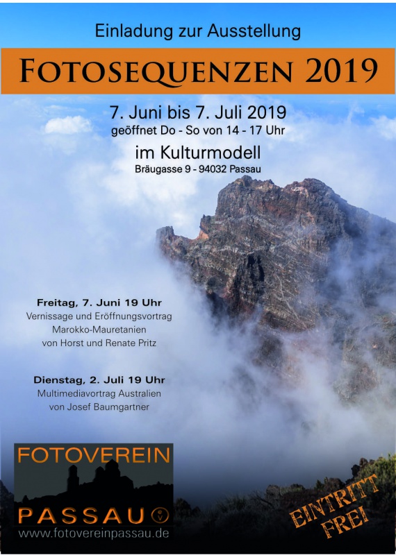 Flyer/Grafik zum Event: Fotoausstellung in Passau am Fr., 07.06.2019 - So., 07.07.2019
