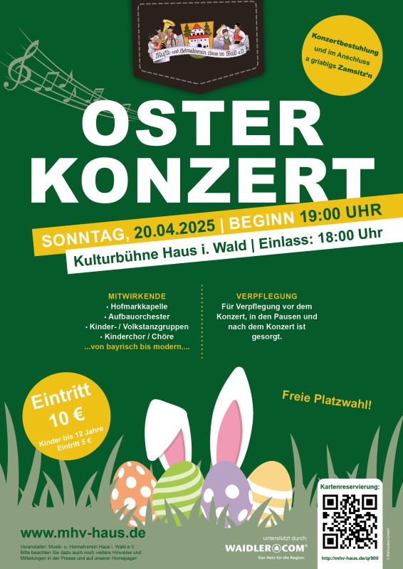 Flyer/Grafik zum Event: Osterkonzert Haus i. Wald 2025 am So., 20.04.2025 ab 19:00 Uhr