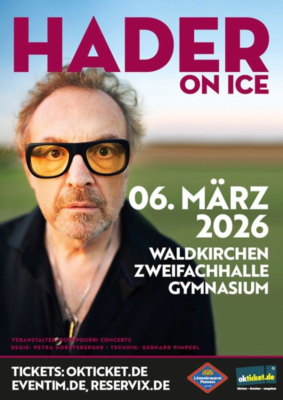Flyer/Grafik zum Event: HADER ON ICE – Josef Hader in Waldkirchen am Fr., 06.03.2026 ab 20:00 Uhr