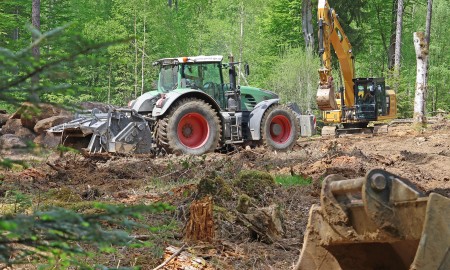 Bauarbeiten im Tier-Freigel&auml;nde des Nationalparks Bayerischer Wald