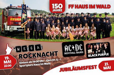 Flyer/Grafik zum Event: 150 Jahre FFW Haus i. Wald - Tag 2 am So., 21.05.2017 von 05:00 bis 14:00 Uhr