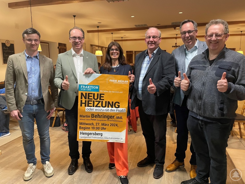 von Links Simon Peter, MdL Martin Behringer, Andrea Einhellig Kreisvorsitzende Deggendorf, BGM Metten Andreas Moser, BGM Hengersberg Christian Mayer