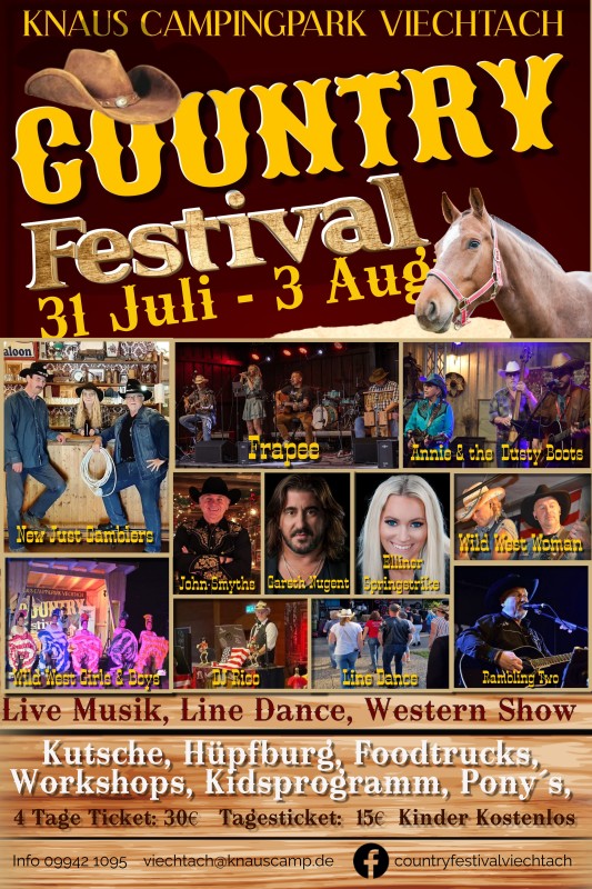 Flyer/Grafik zum Event: Country Festival Viechtach am Do., 31.07.2025