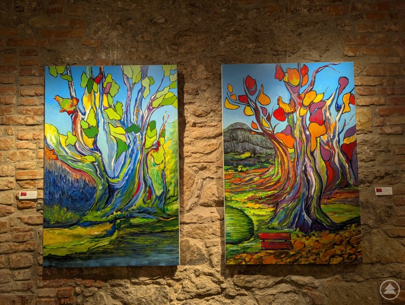 Zwei Gemälde von Werner Rickinger zum Thema 