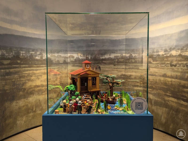 Playmobil-Diorama der Spätantike mit Bootszene zu Heiligem Severin