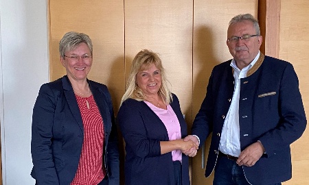 Marion Alter neue Leiterin des Internats  der Berufsfachschule in Mitterfels –  Vorstellung bei Landrat Josef Laumer