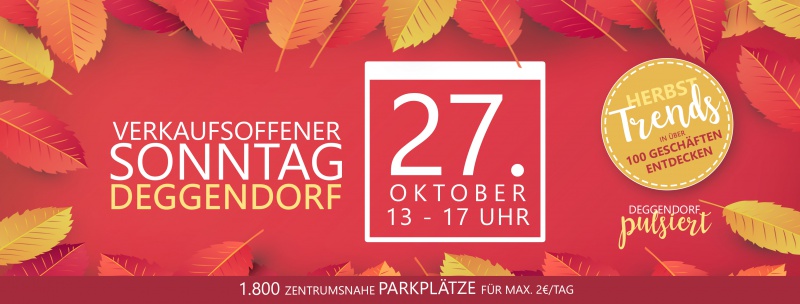 Flyer/Grafik zum Event: Herbstmarkt -Verkaufsoffener Sonntag am So., 27.10.2019 von 13:00 bis 17:00 Uhr