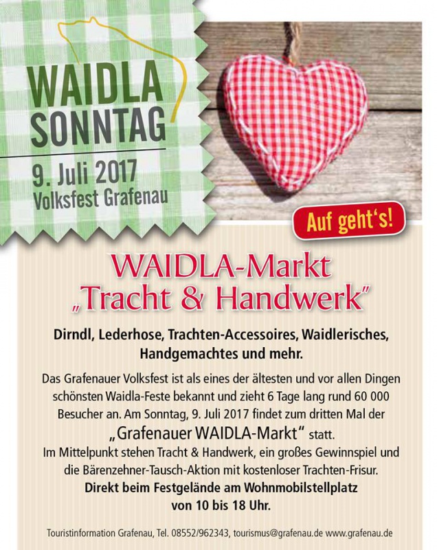 Flyer/Grafik zum Event: WAIDLA-Sonntag am So., 09.07.2017 von 10:00 bis 18:00 Uhr