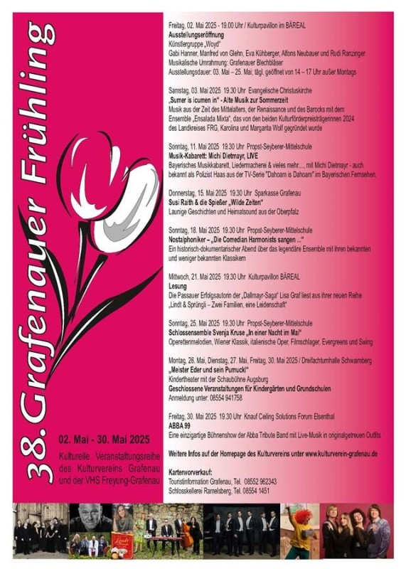 Flyer/Grafik zum Event: Schlossensemble Svenja Kruse "In einer Nacht im Mai"| 38. Grafenauer Frühling am So., 25.05.2025 ab 19:30 Uhr