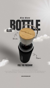 Nice Wave Glasflasche