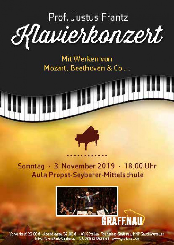 Flyer/Grafik zum Event: Klavierabend mit Justus Frantz am So., 03.11.2019 ab 18:00 Uhr