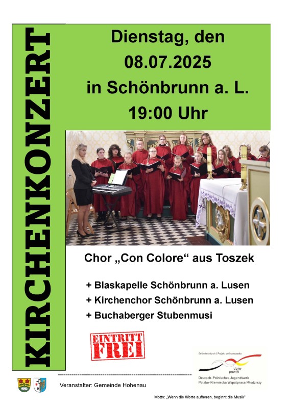 Flyer/Grafik zum Event: Kirchenkonzert am Di., 08.07.2025 von 19:00 bis 20:00 Uhr
