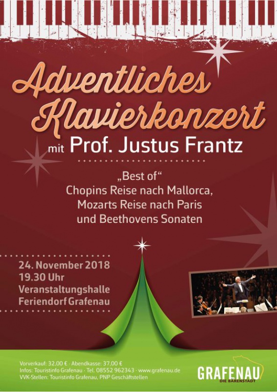 Flyer/Grafik zum Event: Adventliches Klavierkonzert am Sa., 24.11.2018 ab 19:30 Uhr