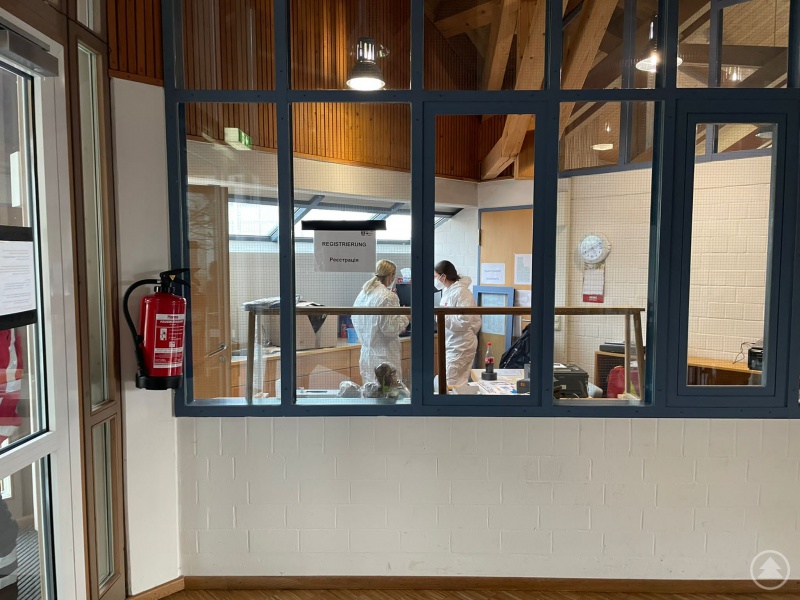 Registrierung der ankommenden Flüchtlinge