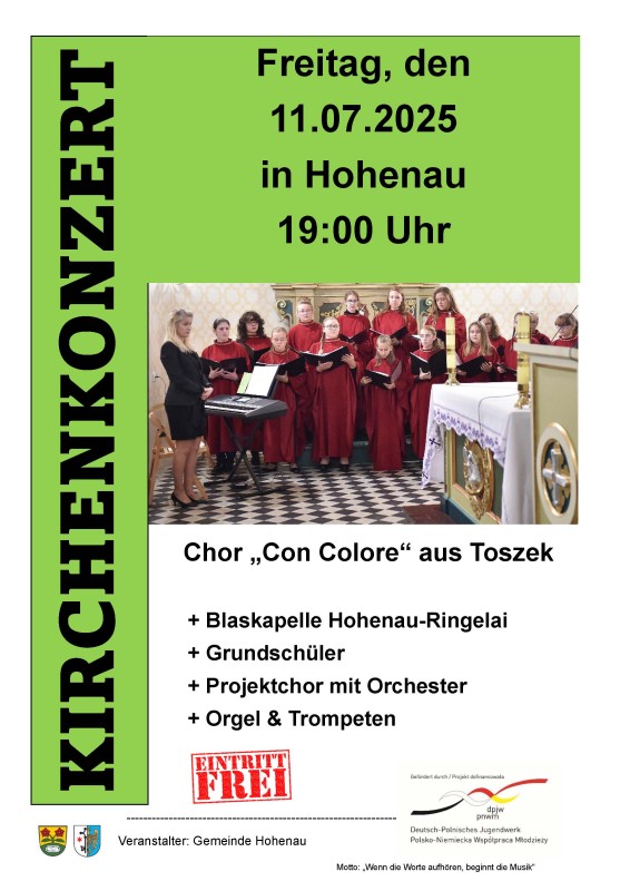 Flyer/Grafik zum Event: Kirchenkonzert am Fr., 11.07.2025 von 19:00 bis 20:15 Uhr