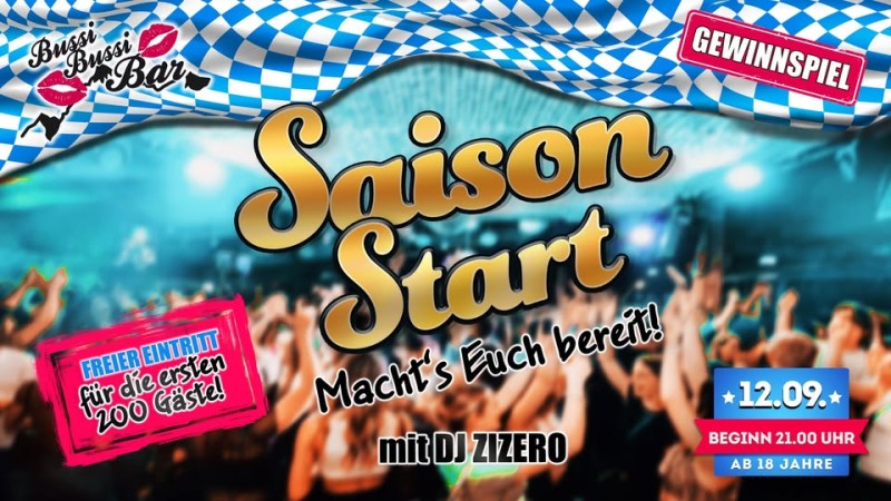 Flyer/Grafik zum Event: Bussi Bussi Bar Saisonstart 2025 am Fr., 12.09.2025 ab 21:00 Uhr