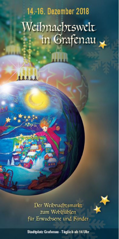Flyer/Grafik zum Event: Weihnachtswelt in Grafenau am Fr., 14.12.2018 - So., 16.12.2018 ab 14:00 Uhr