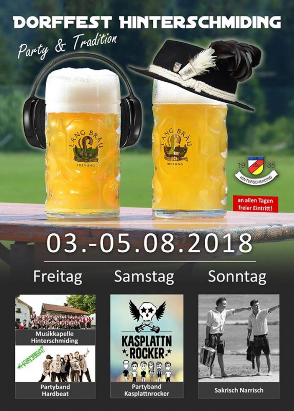 Flyer/Grafik zum Event: Dorffest Hinterschmiding 2018 am Fr., 03.08.2018 - So., 05.08.2018
