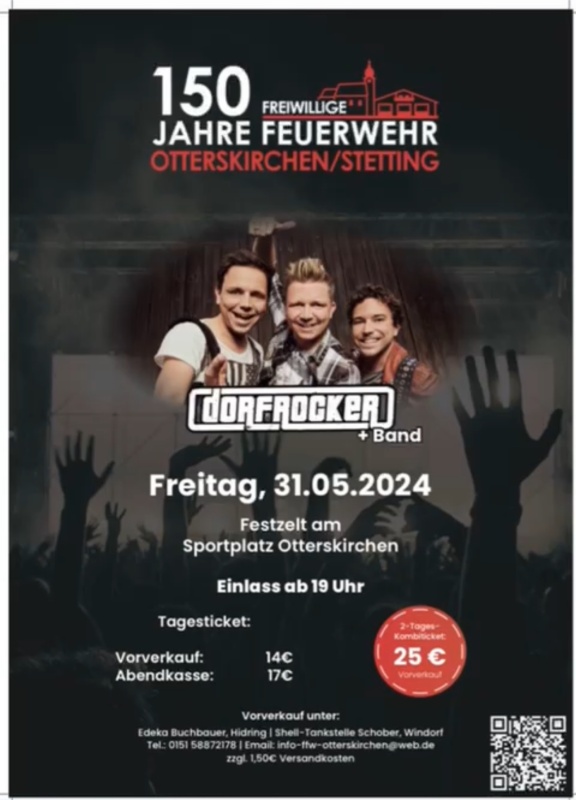 Flyer/Grafik zum Event: 150 Jahre Freiwillige Feuerwehr Otterskirchen/Stetting am Do., 30.05.2024 - So., 02.06.2024