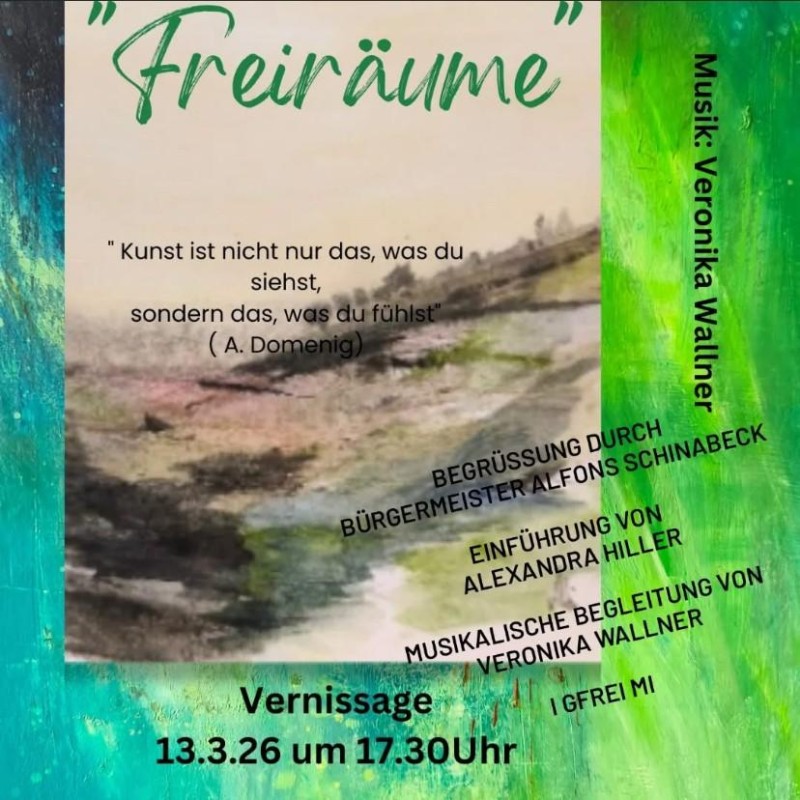 Flyer/Grafik zum Event: Vernissage von Alexandra Hiller in der Tourist-Info Neuschönau am Fr., 13.03.2026 von 17:30 bis 20:00 Uhr