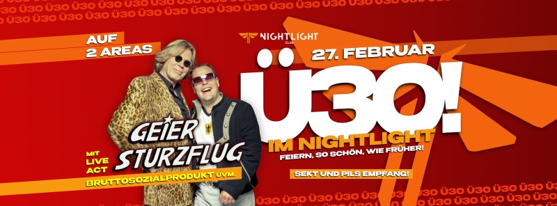 Flyer/Grafik zum Event: Ü30 Party im Nightlight Club am Fr., 27.02.2026