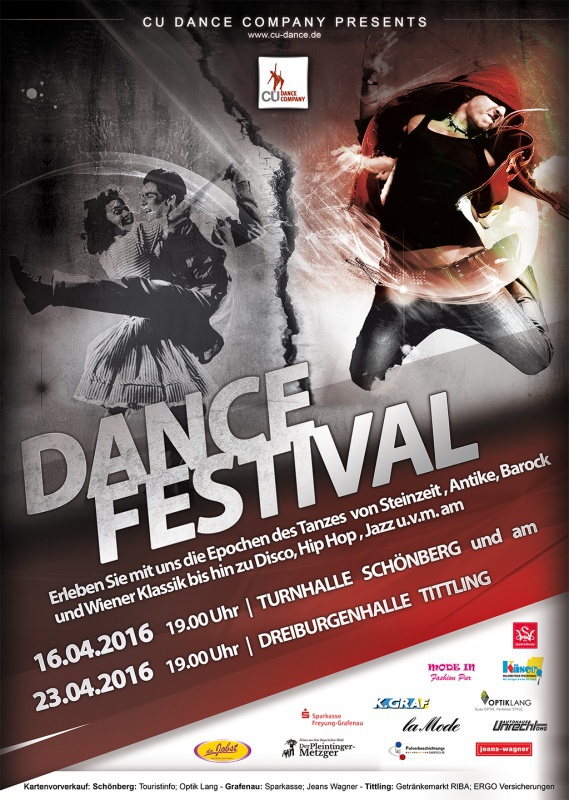Flyer/Grafik zum Event: Dance-Festival 2016 am Sa., 23.04.2016 ab 19:00 Uhr