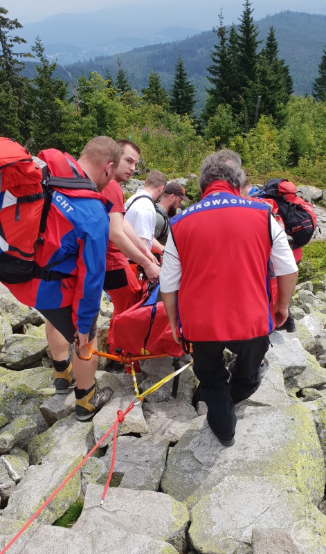 Die Bergretter beim Einsatz am Lusen.