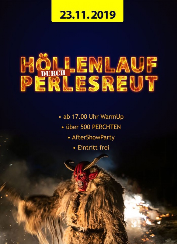 Flyer/Grafik zum Event: Höllenlauf durch Perlesreut am Sa., 23.11.2019 von 17:00 bis 22:00 Uhr