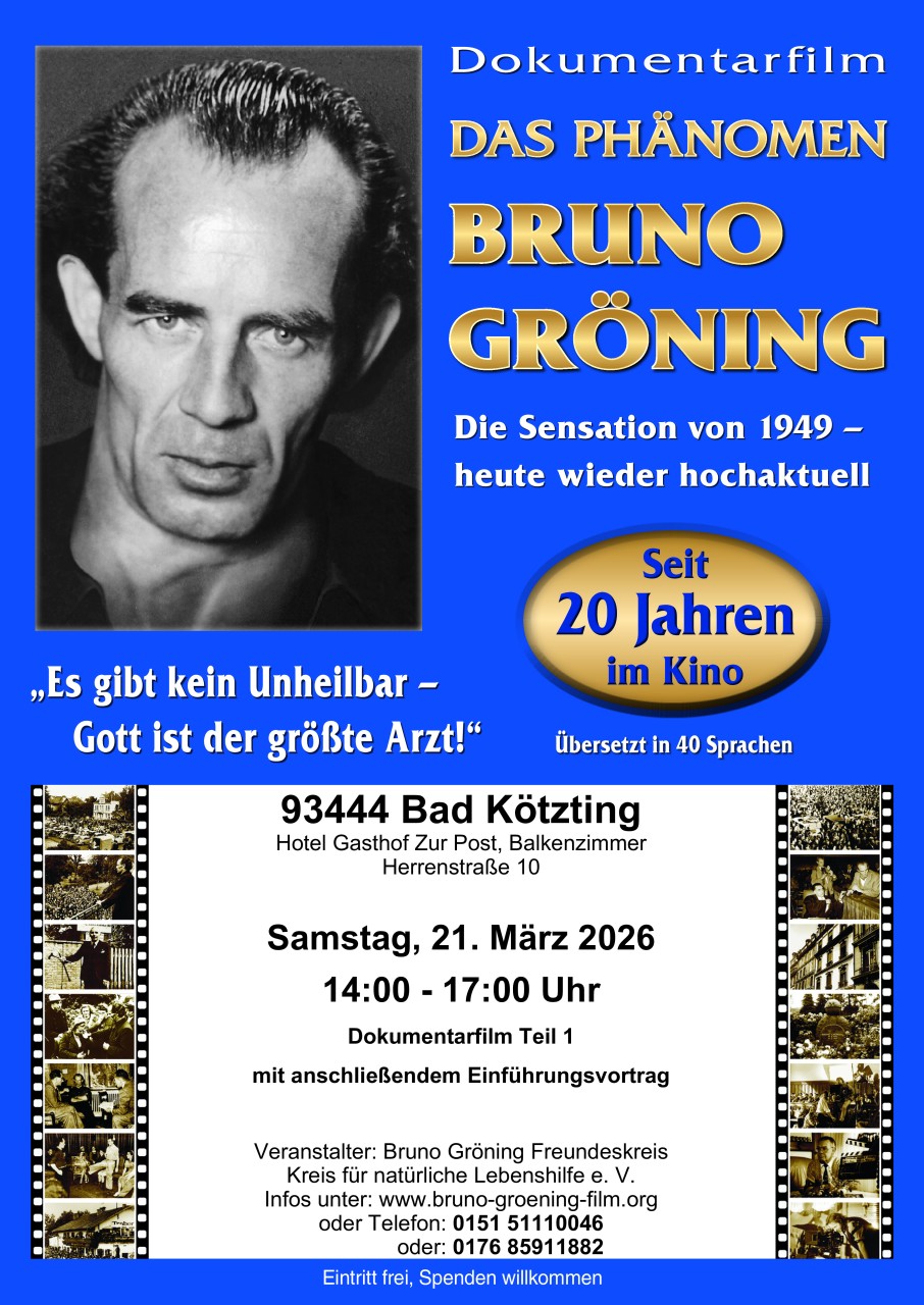 Flyer/Grafik zum Event: Bad Kötzting – Dokumentarfilm am Sa., 21.03.2026 von 14:00 bis 17:00 Uhr