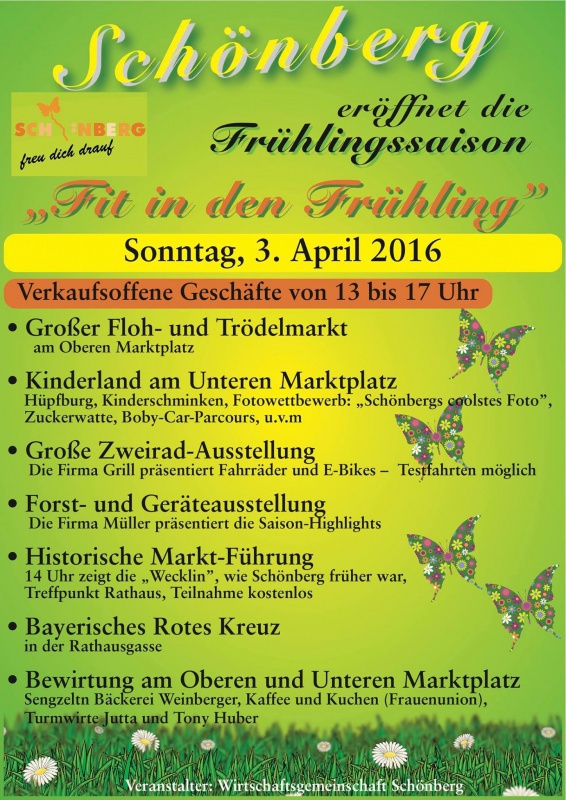 Flyer/Grafik zum Event: "Fit in den Frühling" am So., 03.04.2016 von 13:00 bis 17:00 Uhr