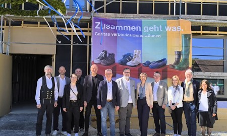 Baustellenfest in Passau: Caritas-Neubau nimmt weiter Form an