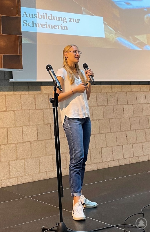 Katharina Gattermanns Vortrag zeigte auf beeindruckende Weise, wie sich Studium und handwerkliche Ausbildung kombinieren lassen.